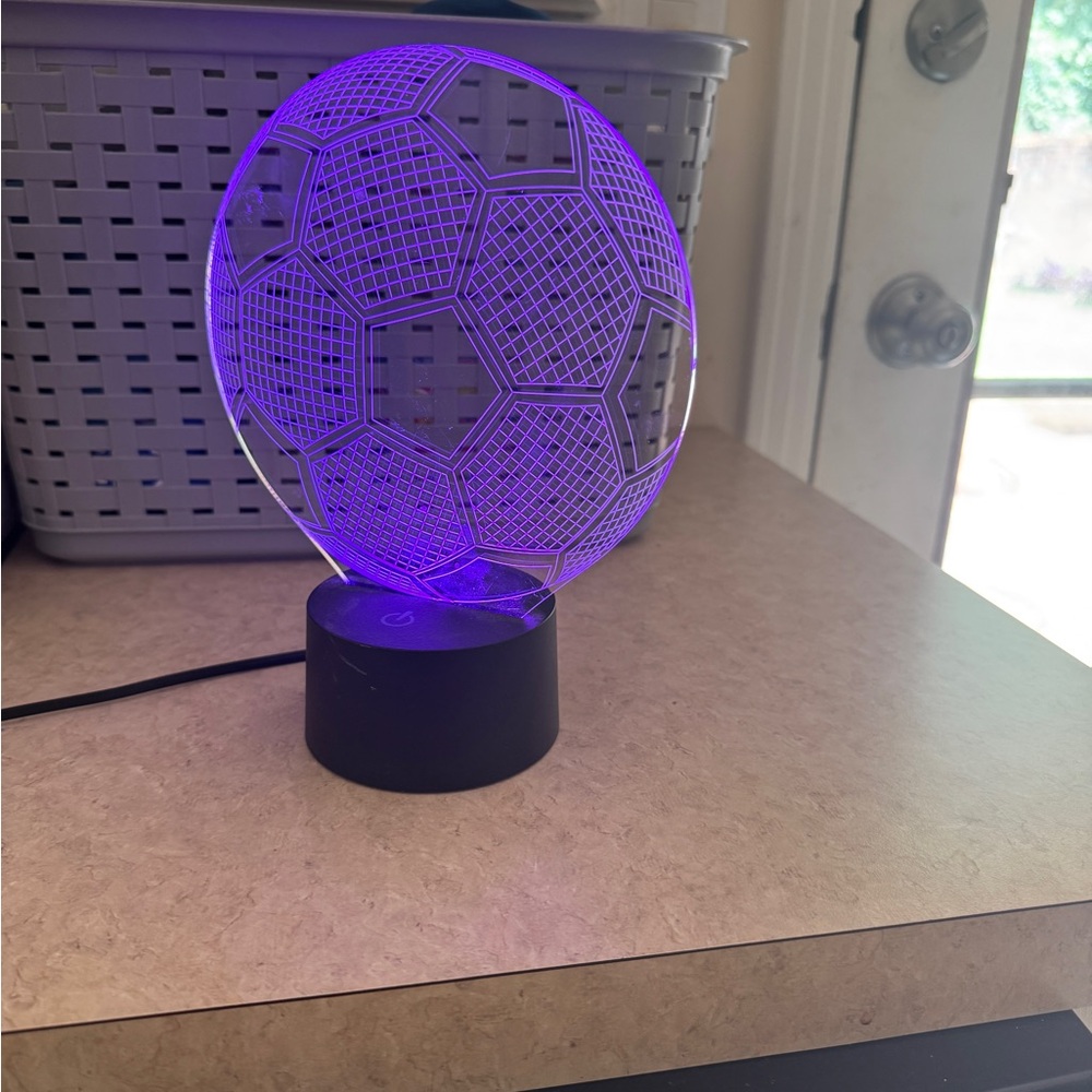 Soccer Ball LED nightlight with usb cable.